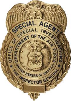Gold special agent badge